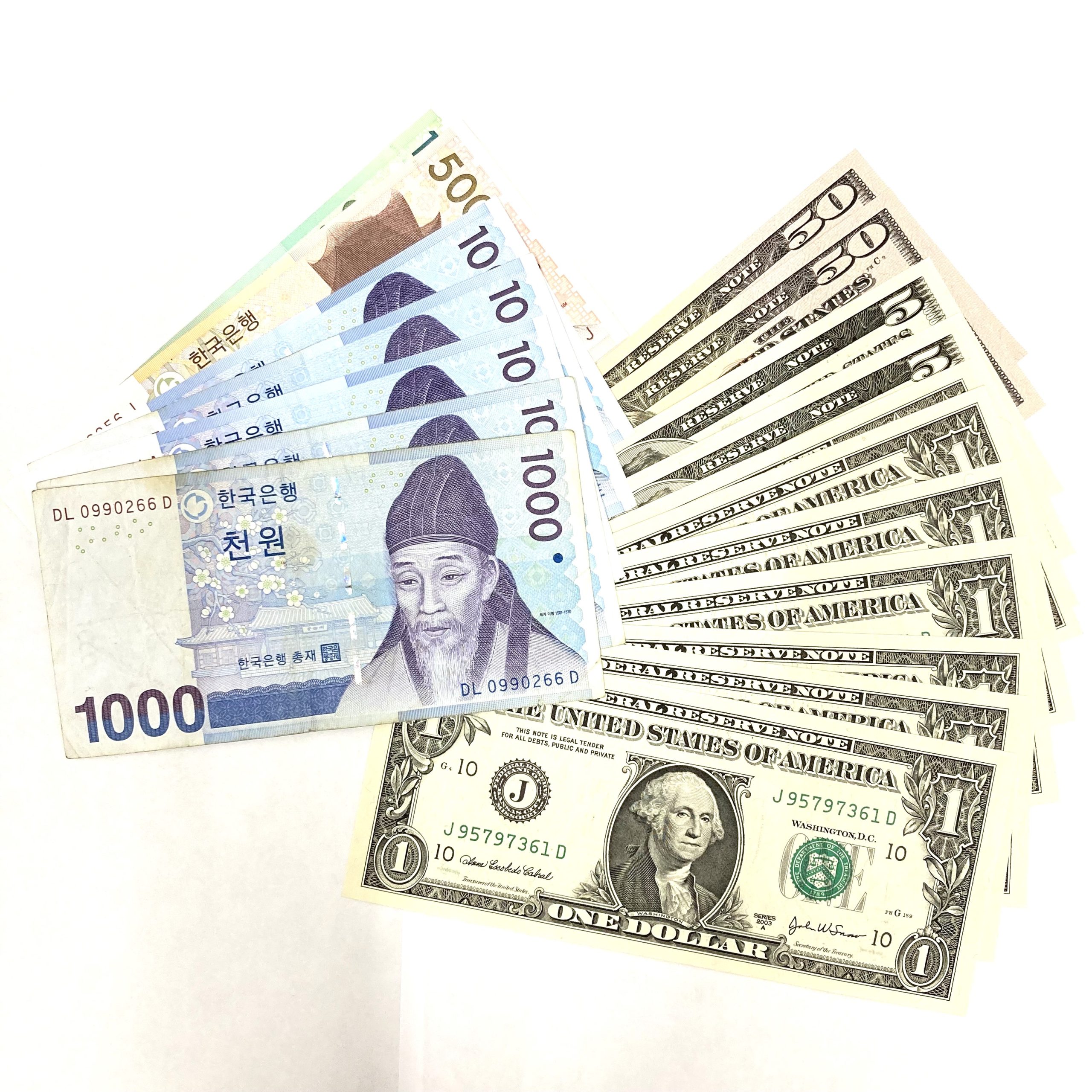 アメリカ紙幣/韓国紙幣