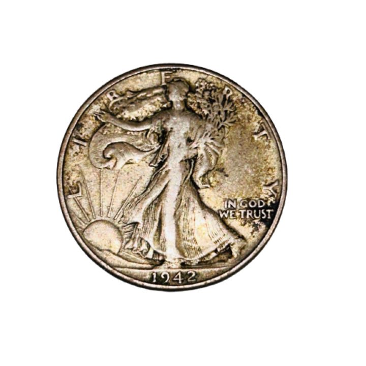 【外国銀貨】アメリカ 50セント/ハーフダラー 銀貨 1942