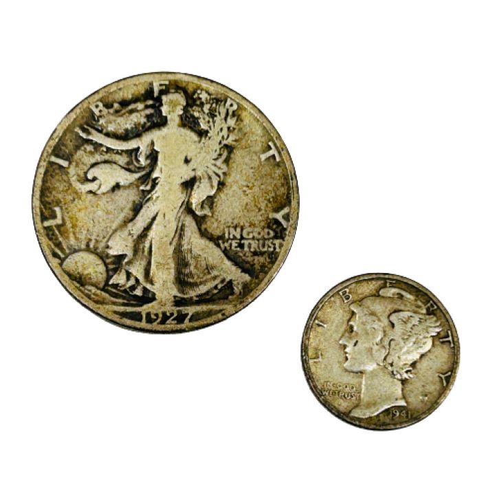 【外国銀貨おまとめ】1927/1941 リバティ ハーフダラー(50セント) 銀貨
