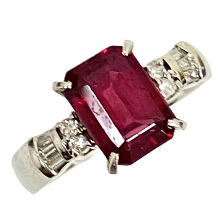 Pt900 リング ガーネット2.15ct MD0.13ct