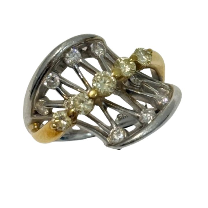Pt900/K18 リング MD0.23ct