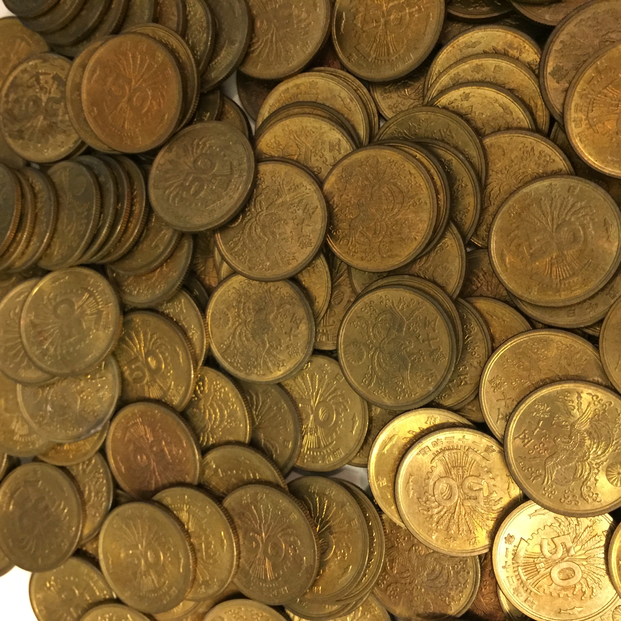 【日本古銭】大型50銭黄銅貨