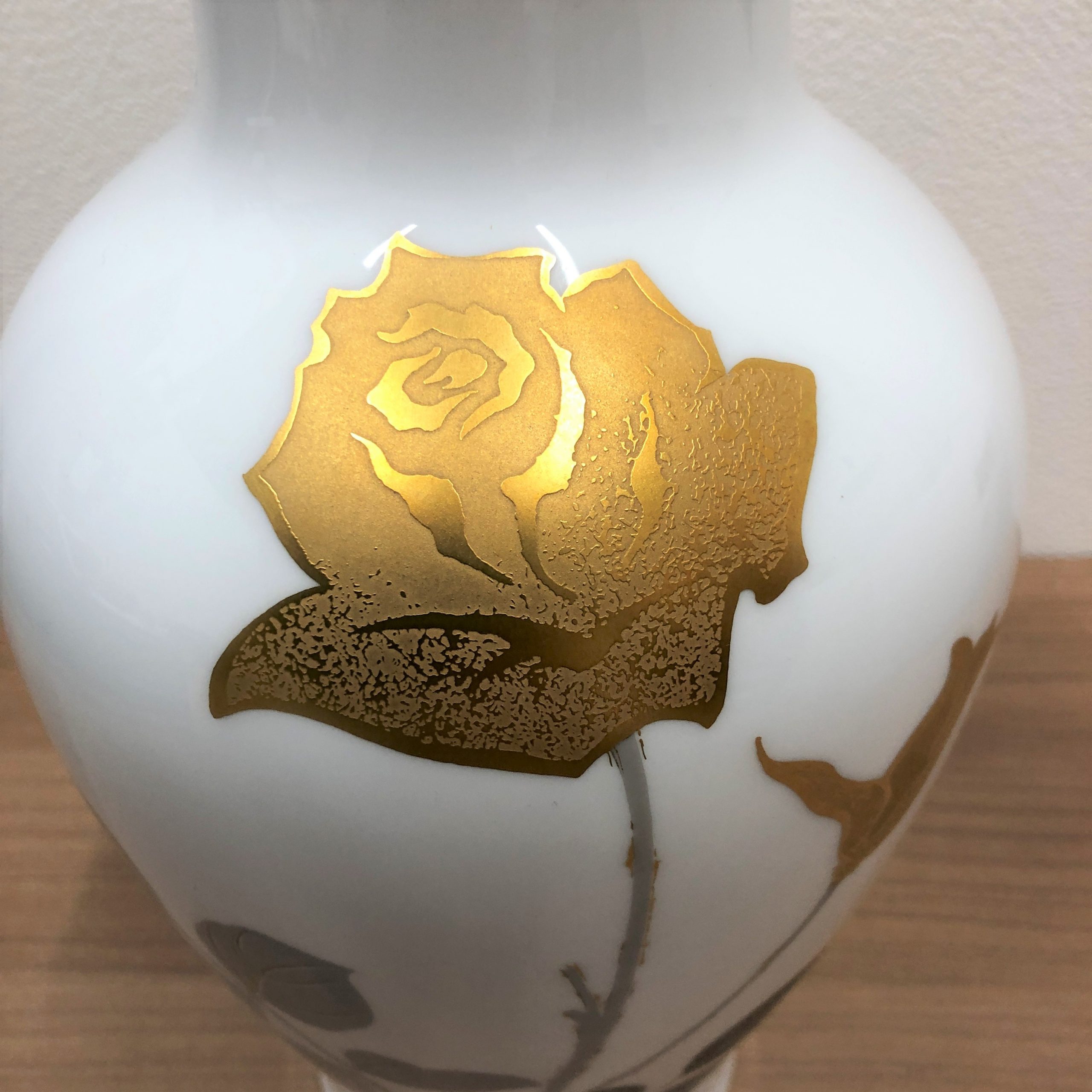【大倉陶園】金蝕薔薇 花器