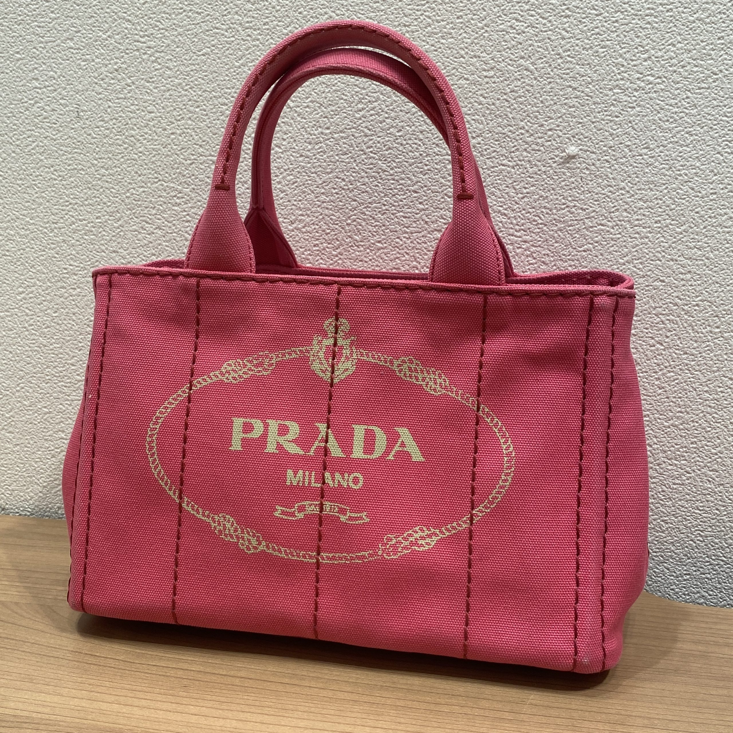 【PRADA/プラダ】カナパ ハンドバッグ ピンク
