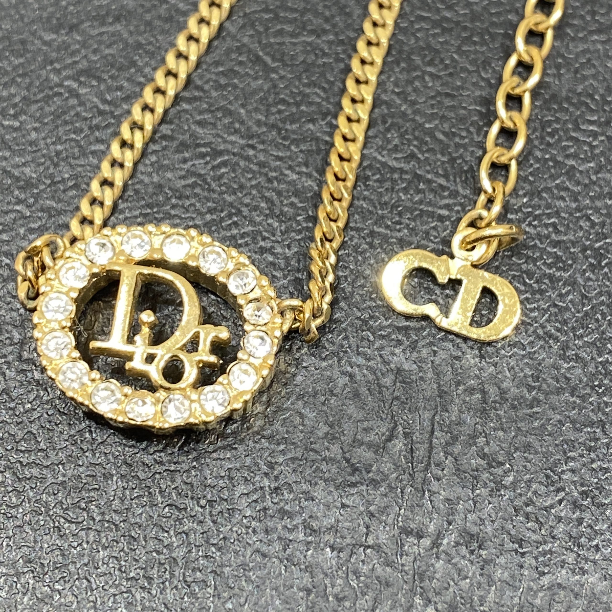 【Christian Dior/クリスチャンディオール】ネックレス ロゴ ゴールド