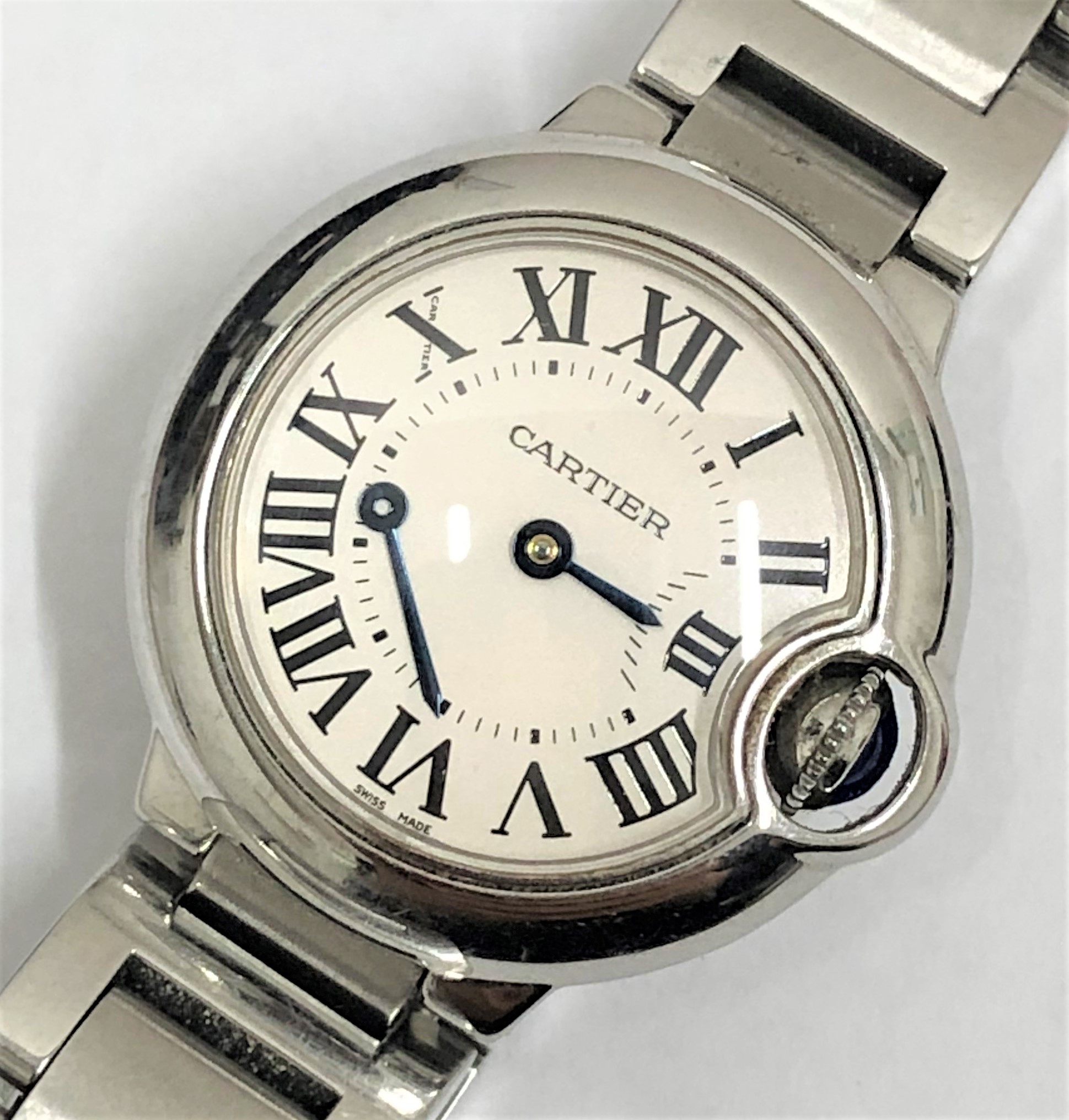 【Cartier/カルティエ】バロンブルーSM W6910Z4 QZ 腕時計 分針取れ有