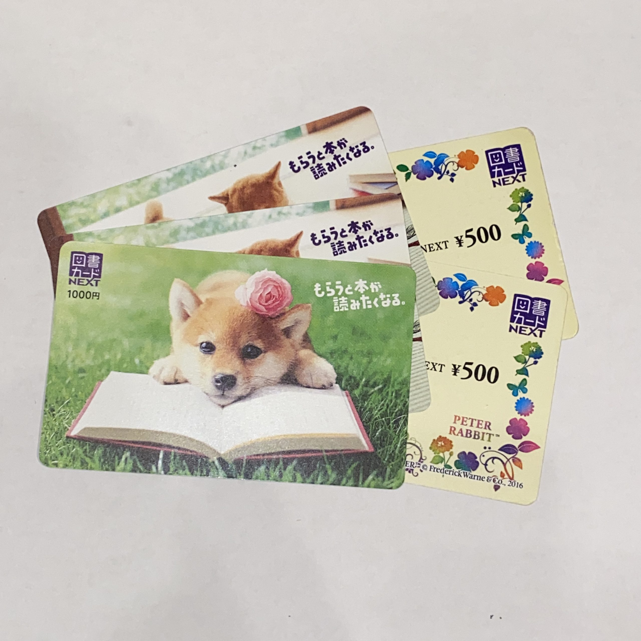 図書カードNEXT/ネクスト 1000円×3枚/500円×2枚 柴犬/お散歩 額面4000円分