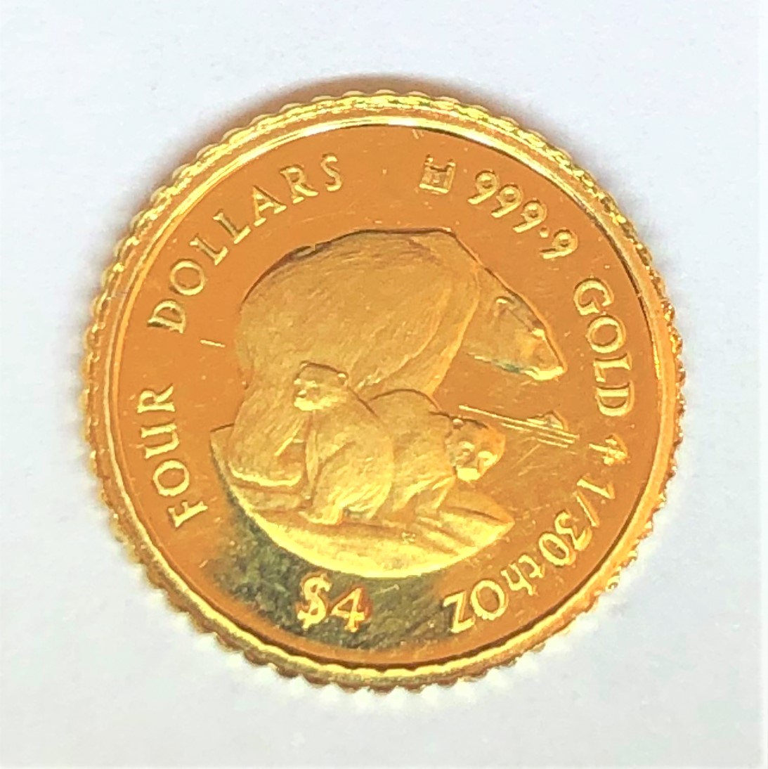 K24 北極熊親子とエリザベス女王2世 4ドル金貨