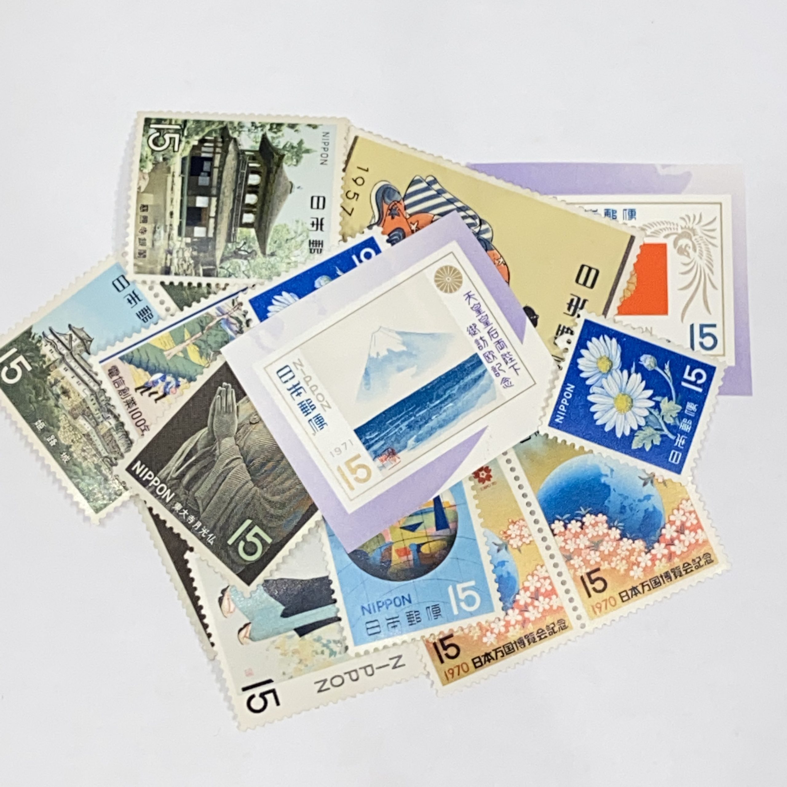 日本バラ切手 15円