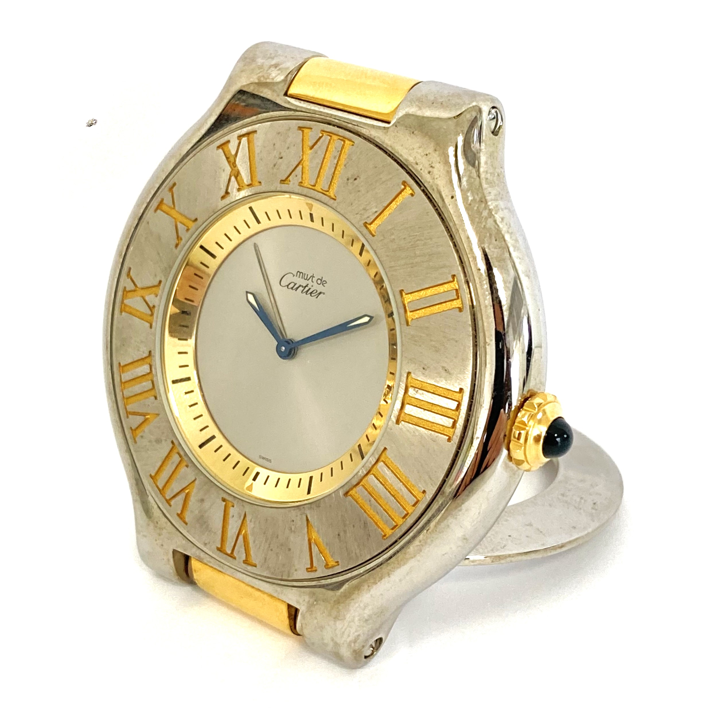 【Cartier/カルティエ】マスト21 トラベルクロック QZ 置時計