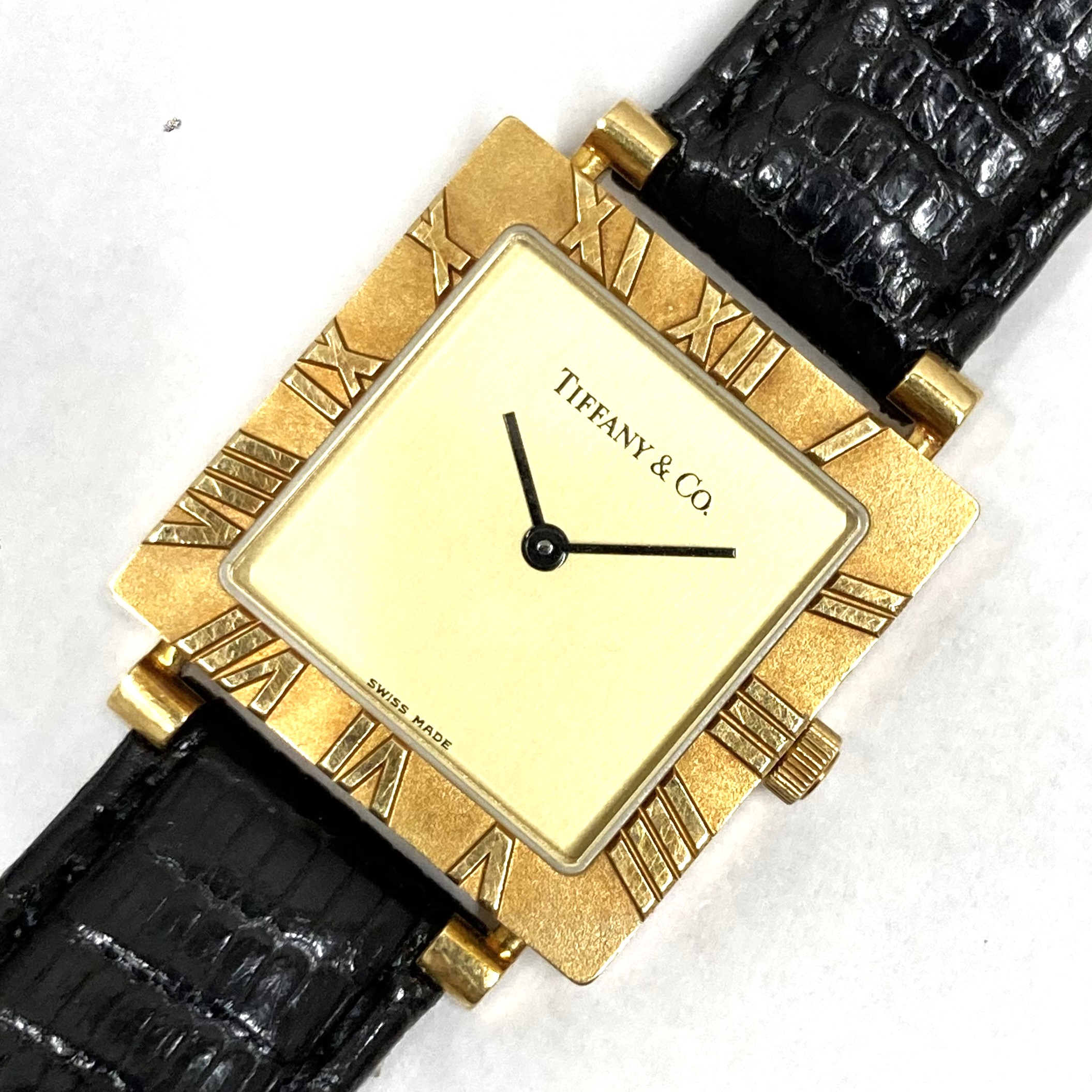 【TIFFANY&Co./ティファニー】アトラス スクエア K18YGケース L3630 AT 腕時計
