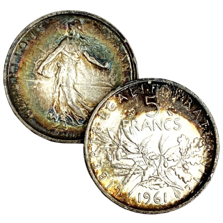 フランス 5フラン銀貨 1961