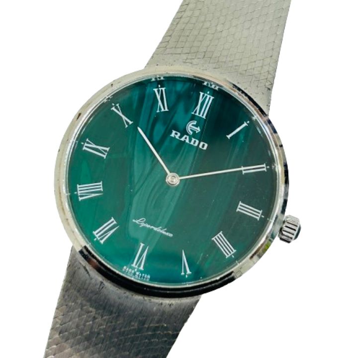 【RADO/ラドー】手巻き Lepordeluxe/レポールデラックス SV925 腕時計 グリーン文字盤