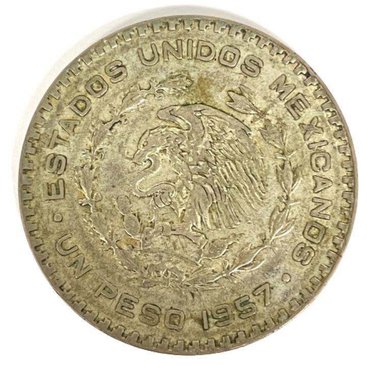 メキシコ 1ペソ 銀貨 1957年 銀100