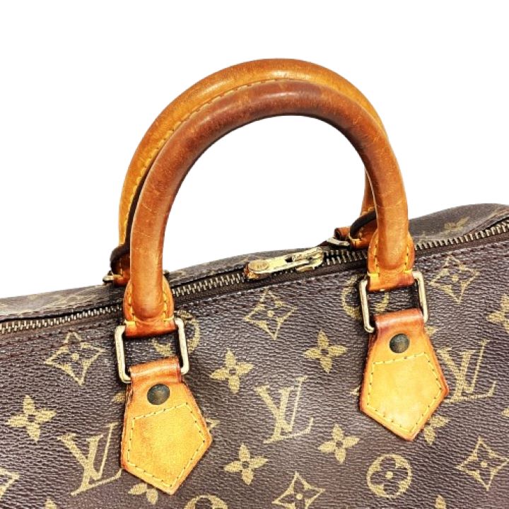 【LOUIS VUITTON/ルイヴィトン】モノグラム スピーディ25 M41528 ハンドバッグ ハンドル汚れ、ファスナープル取れ有