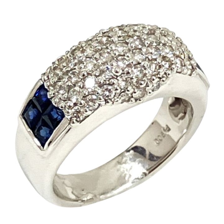 Pt900 リング MD0.8ct サファイア0.85ct