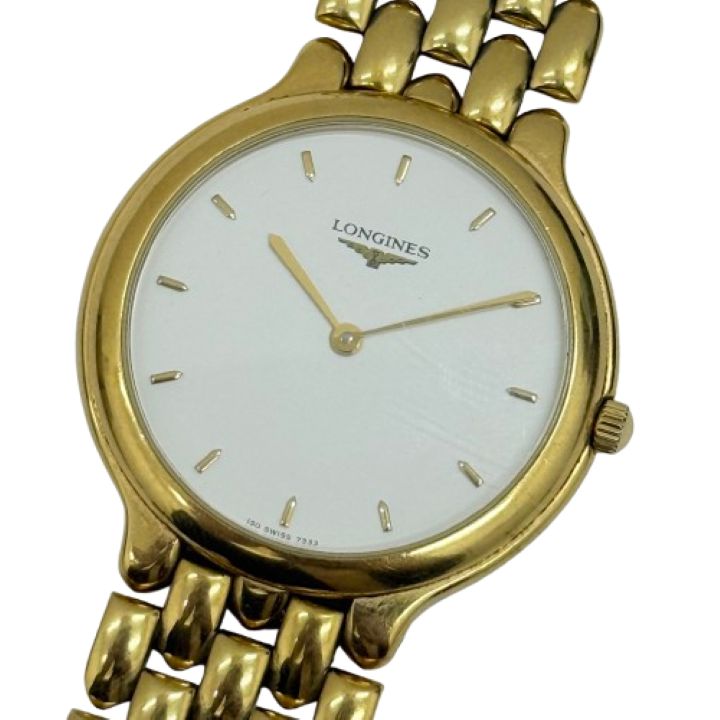 【LONGINES/ロンジン】クオーツ 7333 ゴールド 腕時計 白文字盤