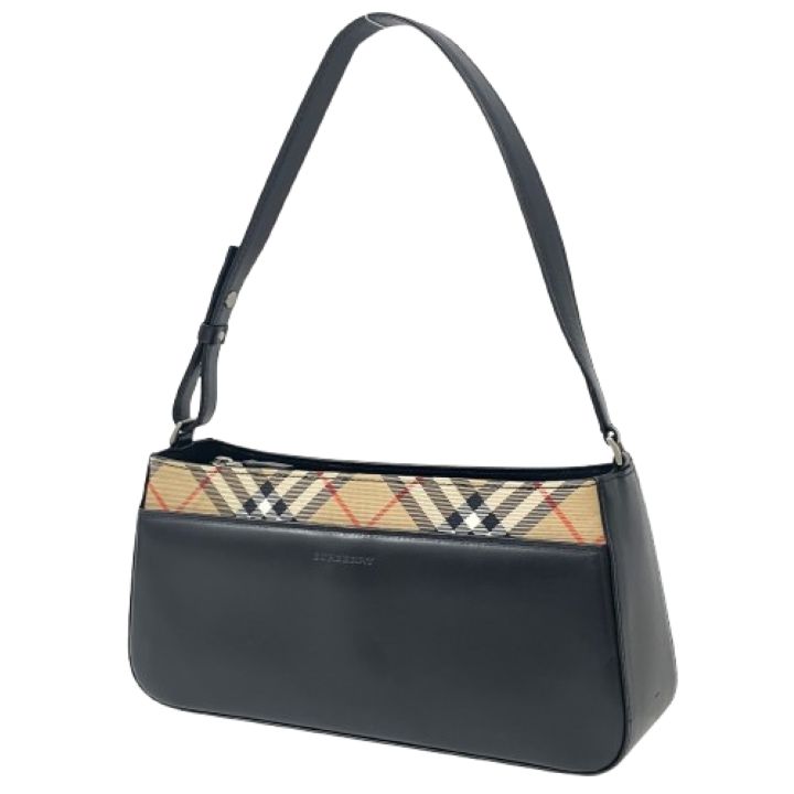 【BURBERRY/バーバリー】ノバチェック レザー ワンショルダーバッグ