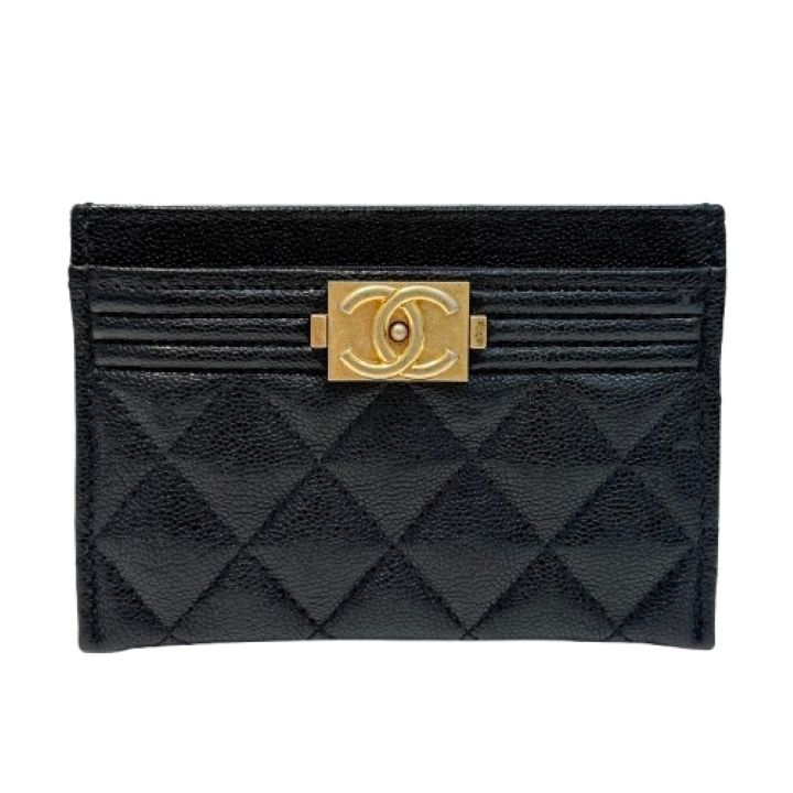 【CHANEL/シャネル】ボーイシャネル キャビアスキン カードケース