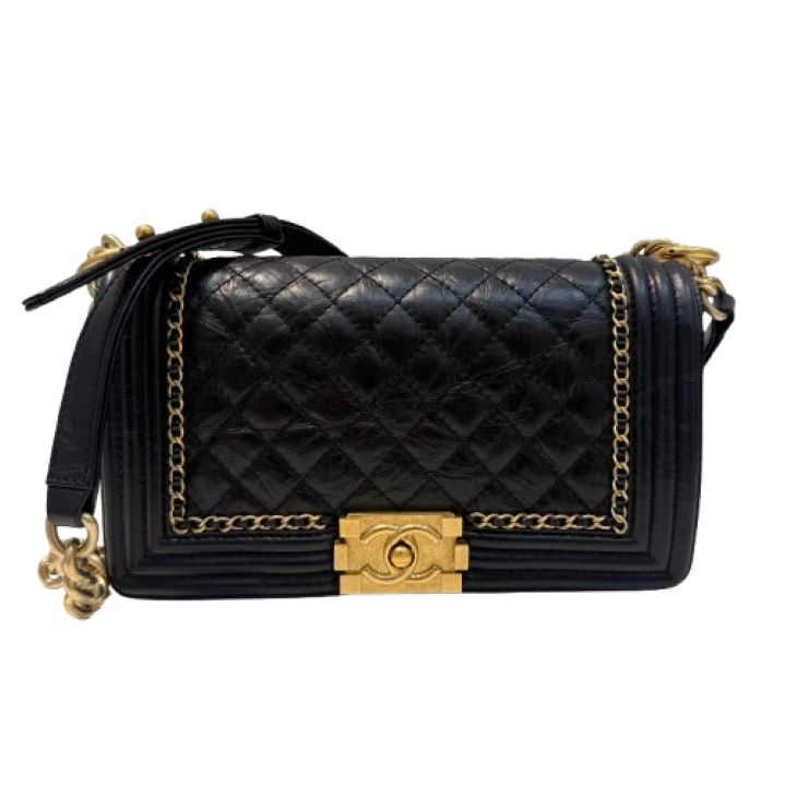 【CHANEL/シャネル】ボーイシャネル カーフスキン チェーンショルダーバッグ