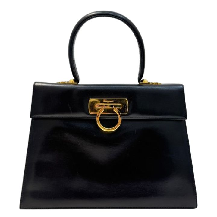 【Ferragamo/フェラガモ】ガンチーニ レザー ハンドバッグ